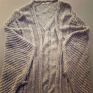 Grey open front cardigan